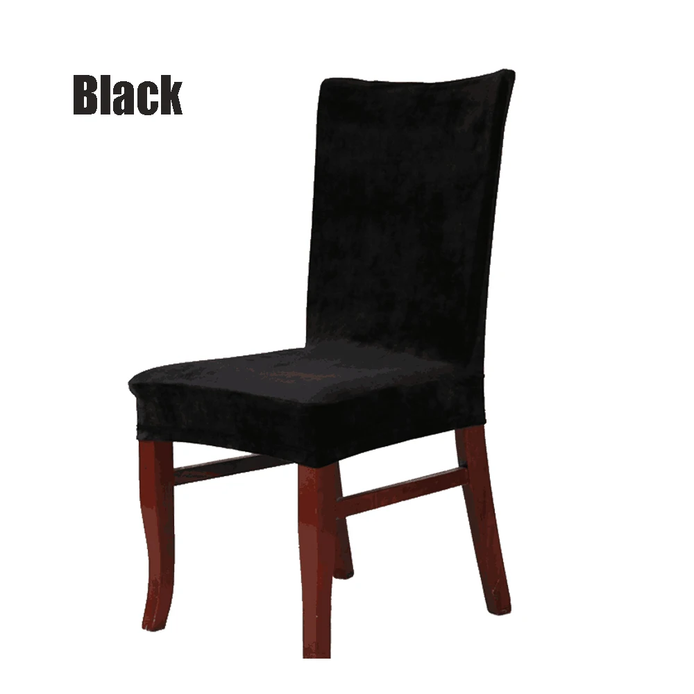 Новинка, 6 шт./лот, украшение для детской комнаты, мягкий эластичный плюш, чехол для кресла для дома, столовой, спандекс, украшение для стула, красный/черный, 8 цветов - Цвет: Black