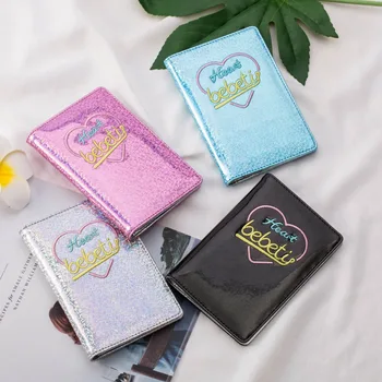 

Fashion ladies wallet embroidery peach heart laser wallet passport bag multi-function document Passport Case Dropship T618