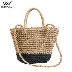 Новая пляжная сумка для женщин соломенная сумка через плечо брендовая дизайнерская обувь сумки Высокое качество дамы повседневное