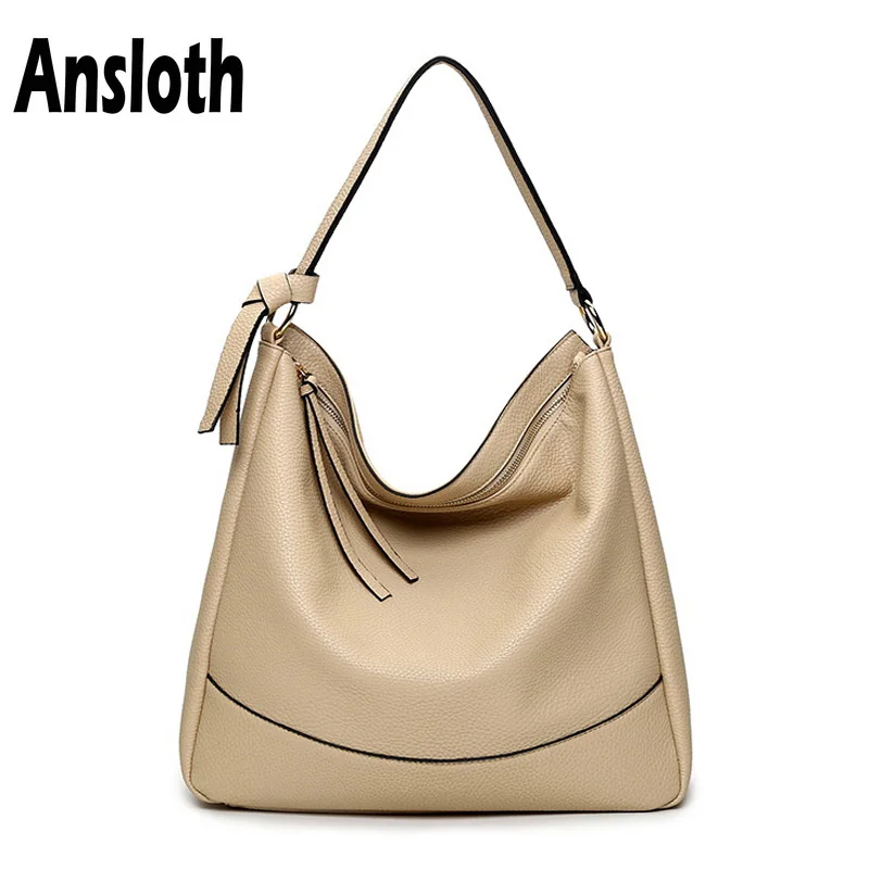 

Ansloth Simple Women Shoulder Bag Handbags Soft PU Leather Bags For Women Crossbody Bag Casual Big Totes Shopping Bags HPS125