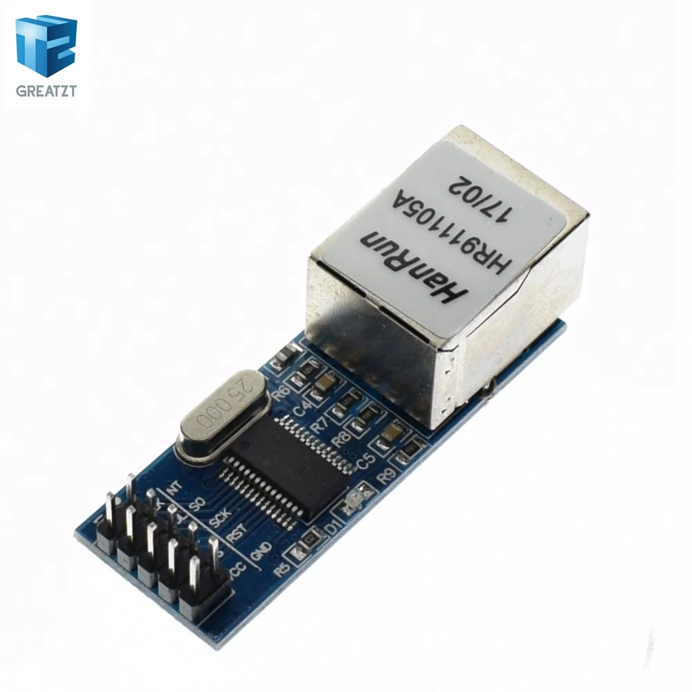 

1PCS mini ENC28J60 LAN Ethernet Network Board Module 25MHZ Crystal AVR 51 LPC 3.3V