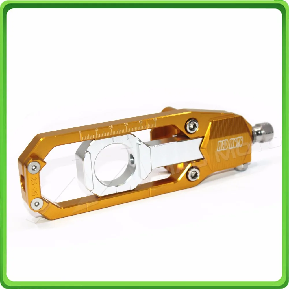 Aluminum motorcycle Chain Tensioner Adjuster fit for YAMAHA R1 YZF R1 2015 2016 2017 YZF-R1 15 16 17 Gold & Silver (5)