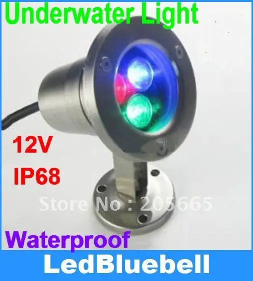 

3W RGB LED Underwater Light Waterproof for Swimming pool lamp 12V Input