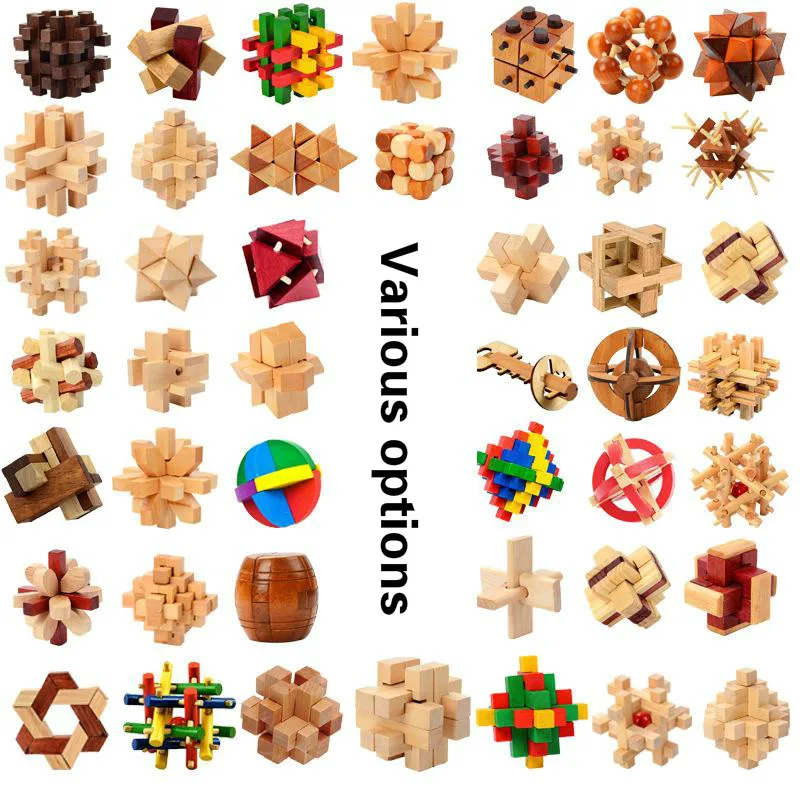 

Children's Unlocking Ring Buckle Puzzle Wooden Toy Kong Mingjie Ring Unlocking Series Adult Intelligence Building Block Toys
