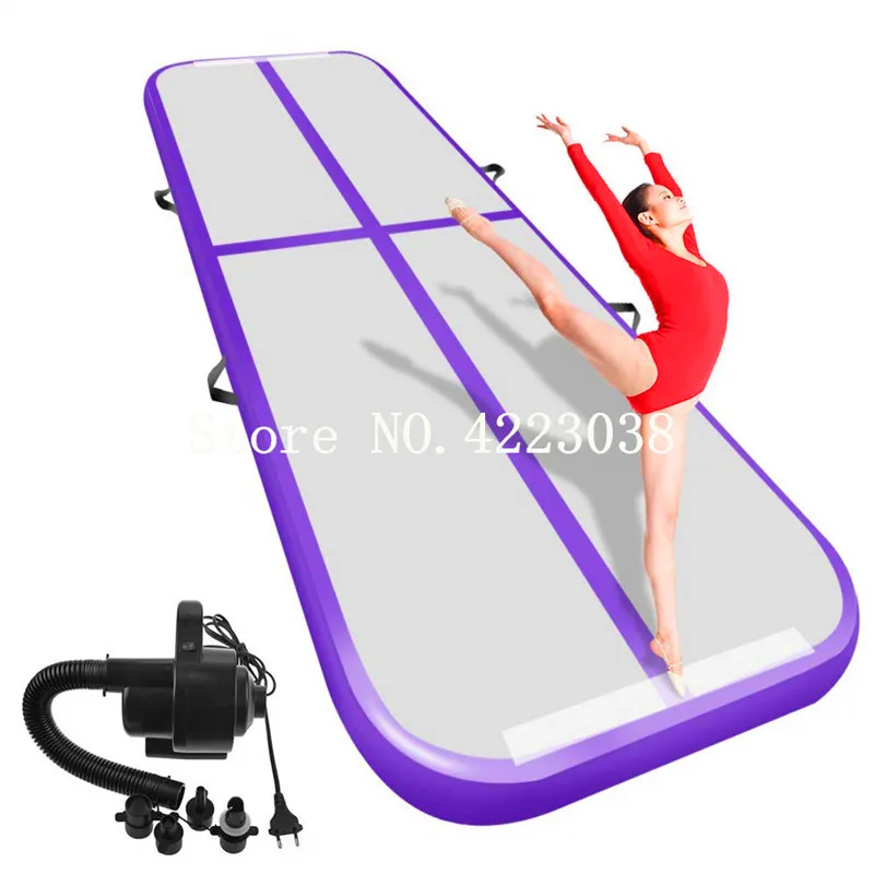 

Free Shipping 3*1*0.1m Inflatable Gymnastics Air Track Tumbling Mat w/Electric Pump for Home Use, Beach, Park and Water