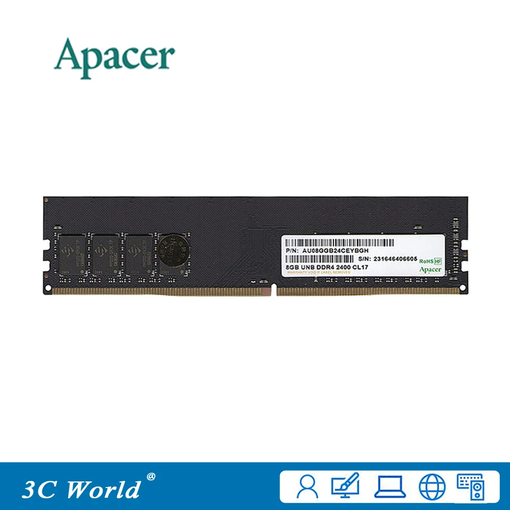 

Apacer DDR4 RAM 16GB 2400MHz DIMM Desktop Memory DDR4 2400 Support Motherboard DDR4 288pin 1.2V