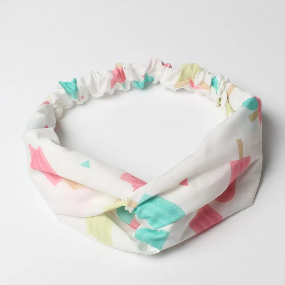 Дети Девушки ободки Детские Цветочные Hairband мороженое фруктовый узел оголовье Головные уборы ленты для волос Женские аксессуары для волос
