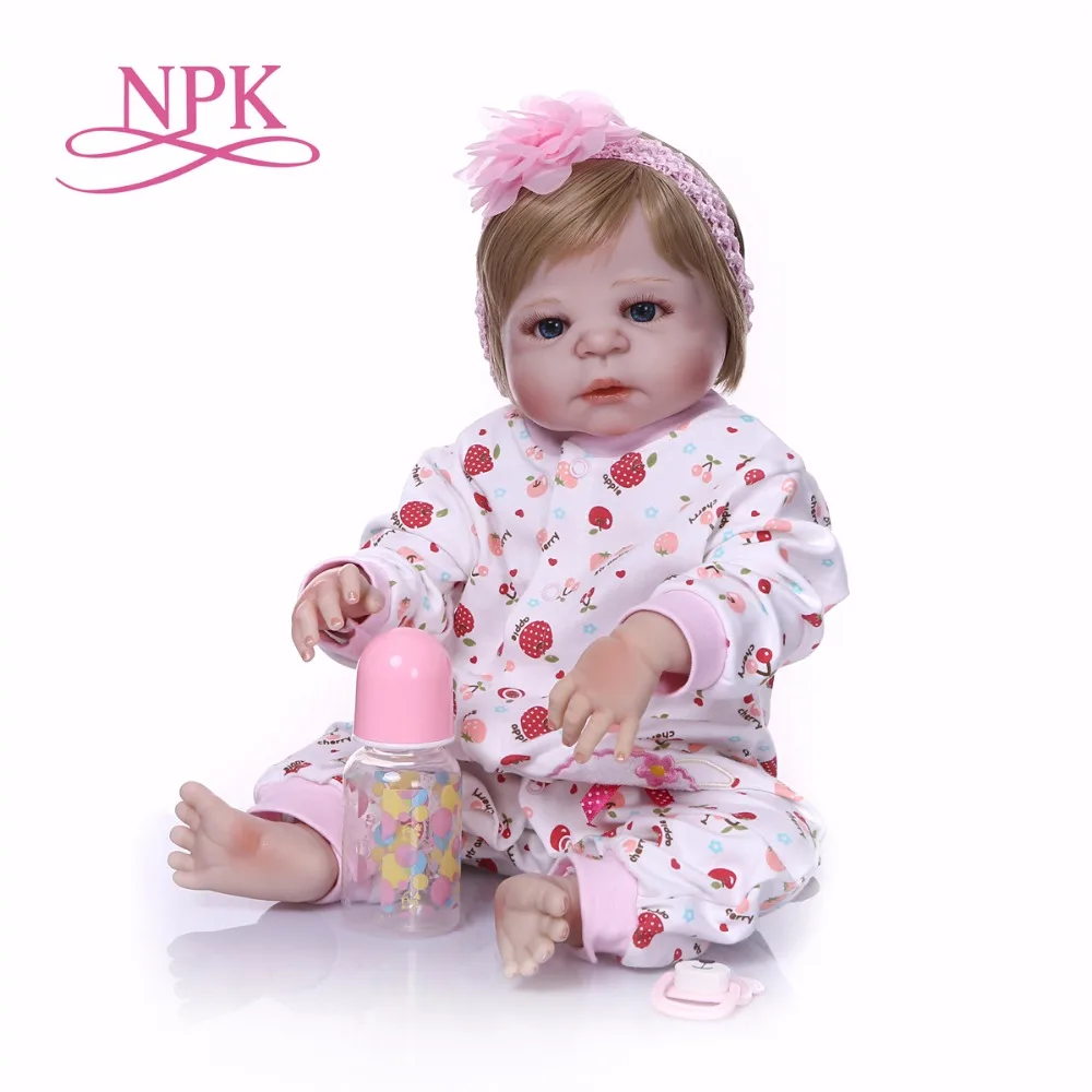 NPK 57 см Boneca bebes Reborn дрожащее яблоко полный винил Reborn Baby Doll игрушки Реалистичные для детей на день рождения Рождественский подарок Горячая игрушка для девочки