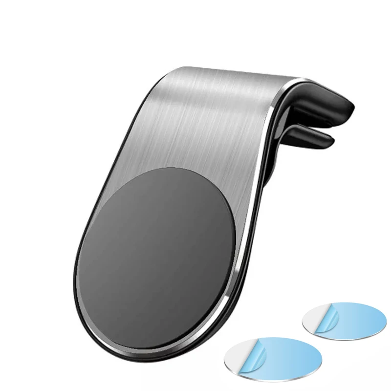 Универсальный магнитный автомобильный держатель для телефона вращающийся на 360 градусов Магнитный держатель для мобильного телефона Подставка для iPhone X Oneplus 7 huawei P30 Honor 20 pro - Цвет: Silver