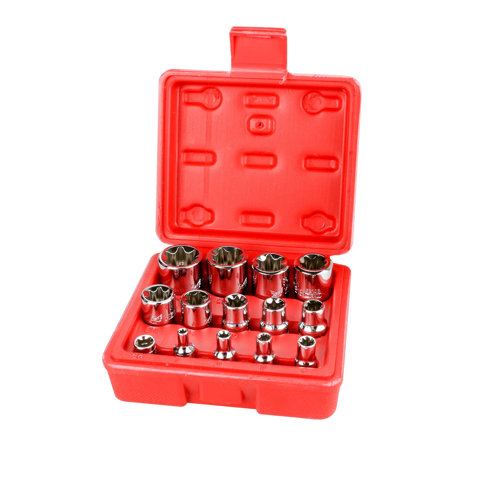 14pcs Torx Socket Star shaped Set 1 4 3 8 1 2 Drive E4 E24 CR