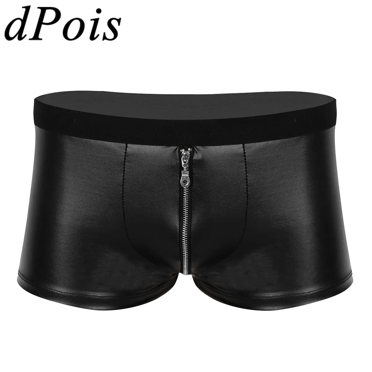 DPOIS Мужское нижнее белье Wetlook из искусственной кожи боксеры шорты для взрослых