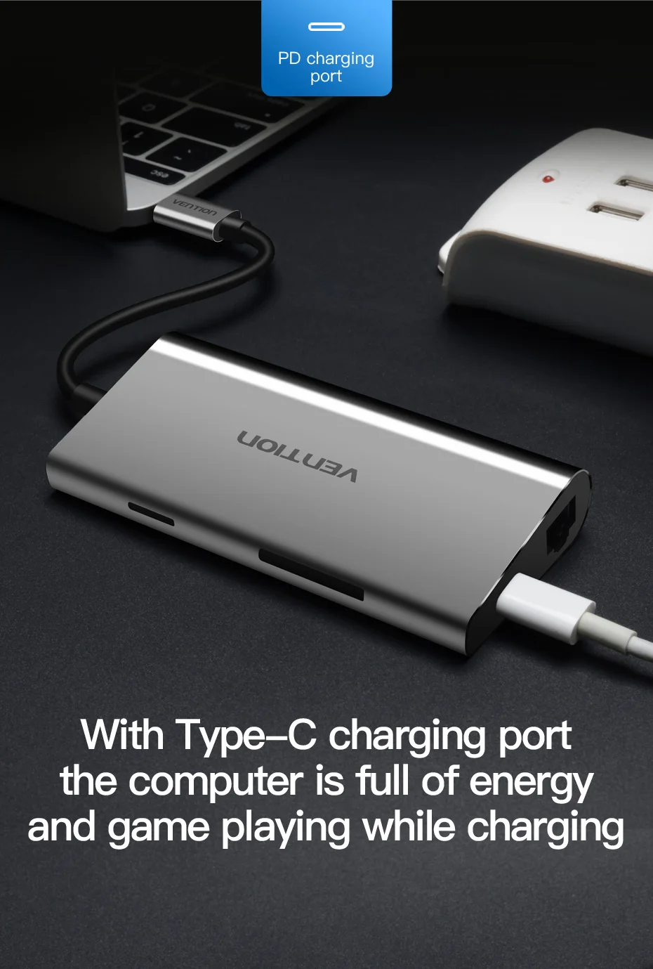 Vention usb-хаб usb type C к HDMI USB 3,0 концентратор Thunderbolt 3 адаптер для MacBook samsung S9 huawei mate 20 P20 Pro USB-C концентратор