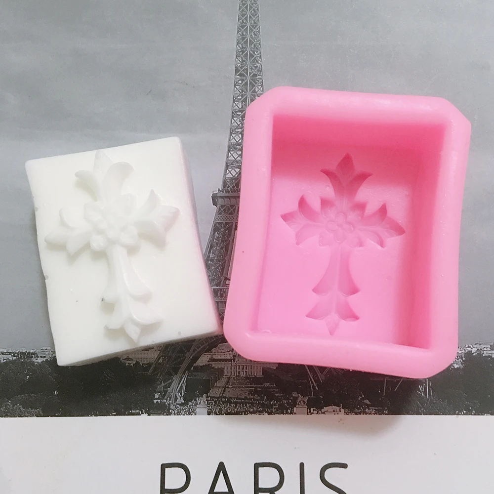 

The Cross Design Mini Silicone Soap Mold Square Shape Handmade Soap Molds DIY Craft Mould
