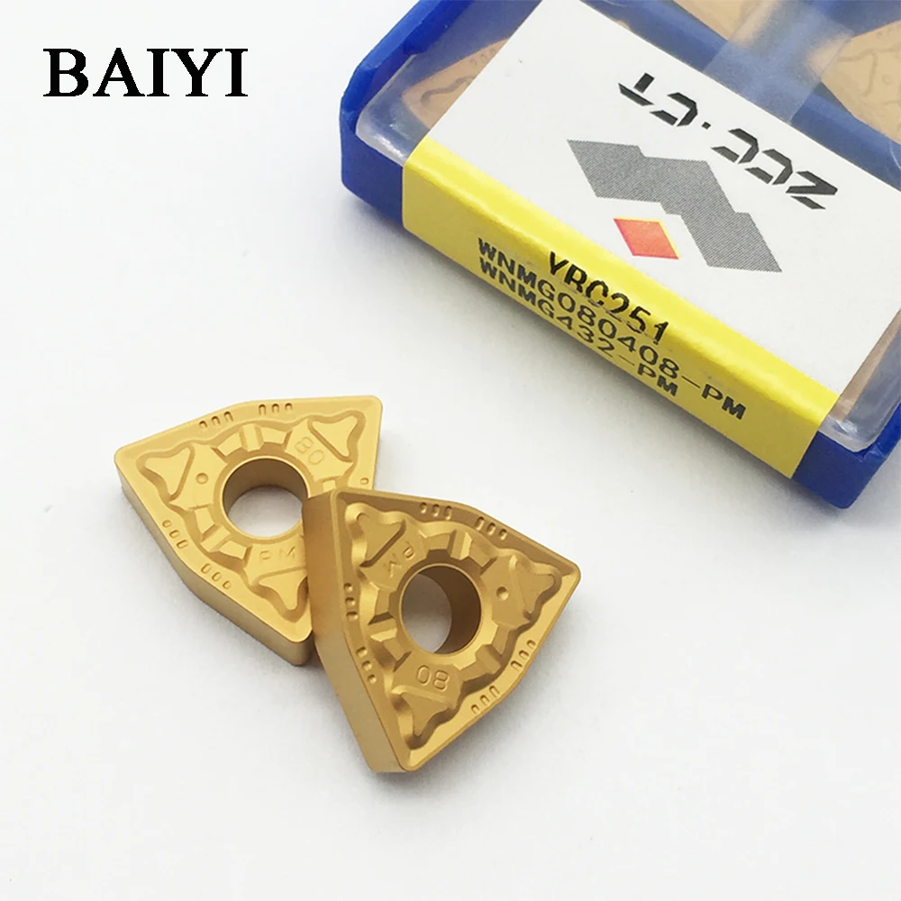 10 шт. вставки для токарных инструментов вращающихся в виде ZCC YBC251 WNMG080408 PM. CT