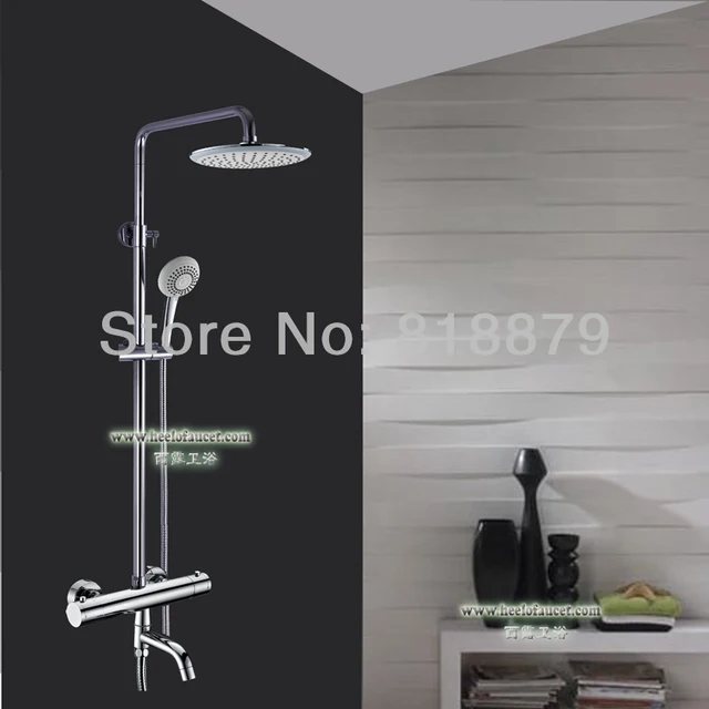 Wandmontage chroom thermostatische douche kolom regendouche kraan ... Wandmontage chroom thermostatische douche kolom regendouche kraan ...