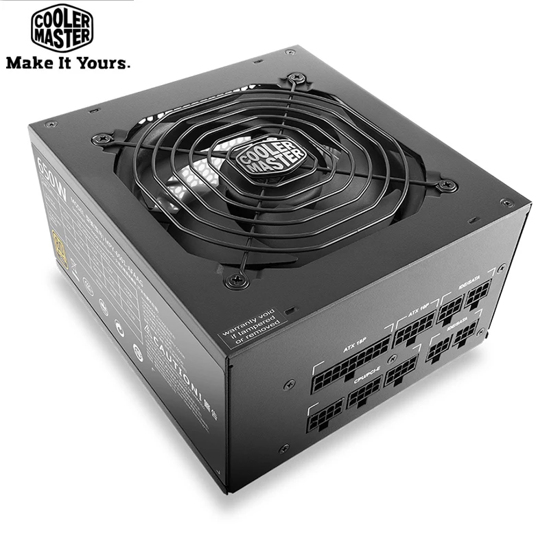 برودة ماستر كامل وحدة وحدة إمداد الطاقة للكمبيوتر تصنيف 650 W 650 واط 12 سنتيمتر هادئة مروحة 12 V ATX PC PSU الذهب 80 زائد ل عبة مكتب