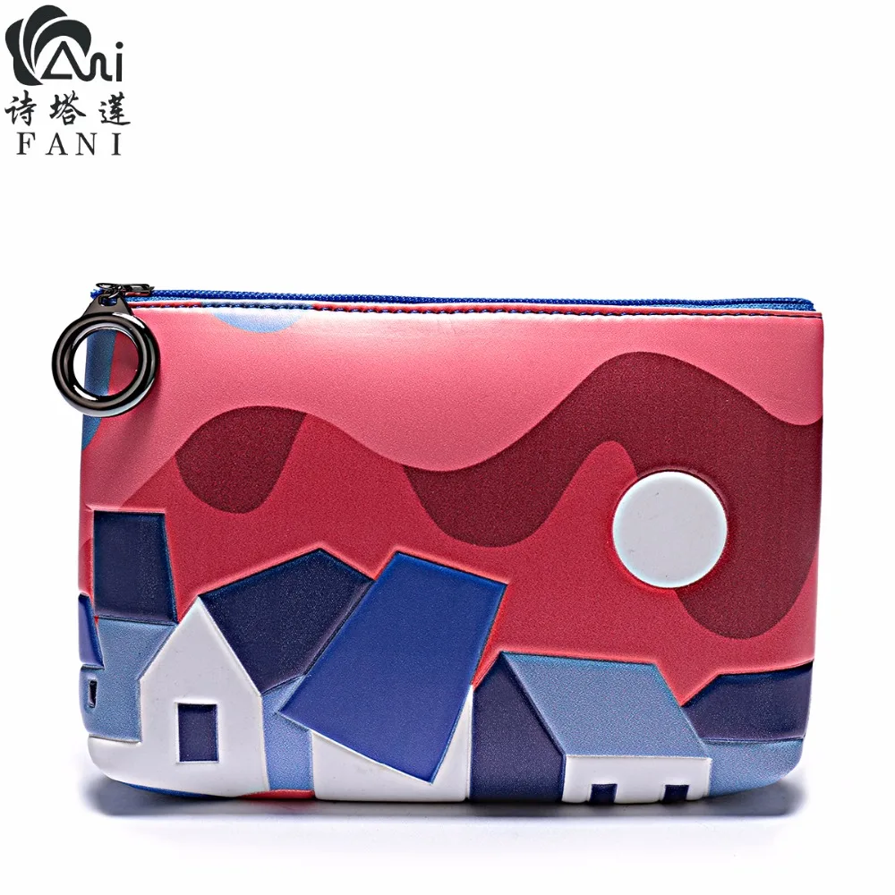 

FANI New Fashion Wallet Designer Original Painting Style Womens Wallets And Purses Short Ladies Mini Hand Bags For Women 2018