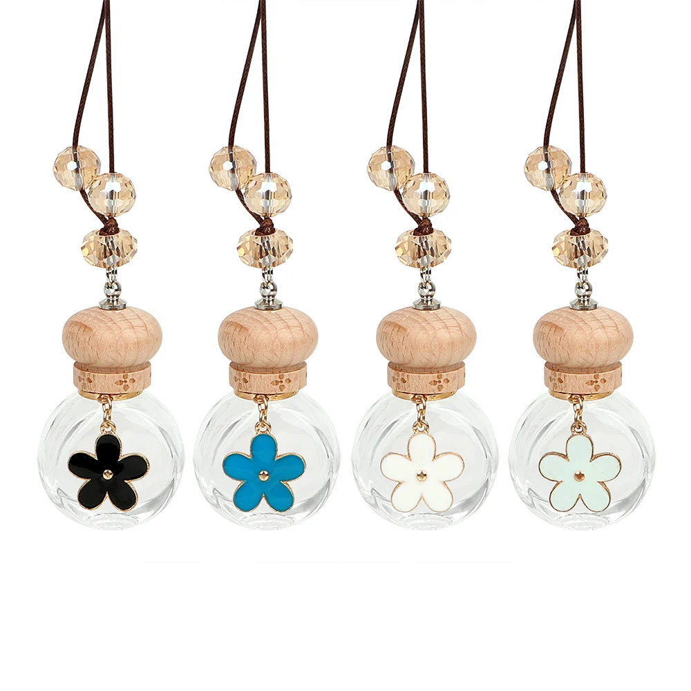 

LEEPEE Car-styling Fragrance For Essential Oils Diffuser Car Hanging Perfume Bottle Empty Glass Bottle Air Freshener