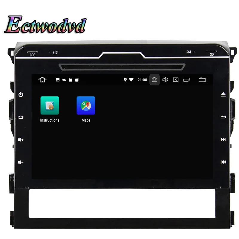 Excellent Ectwodvd Octa Core 4G RAM 64G ROM Android 9.0 Car Multimedia DVD Player GPS HeadUnit for Toyota Land Cruiser 2016 2017 2018- 4