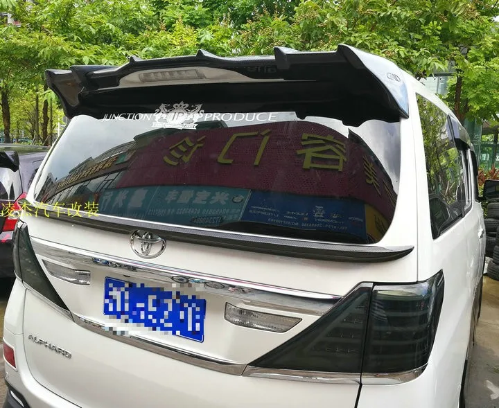 Car Styling Carbon fiberTrunk Boot Wing Roof Lip Spoiler For Toyota Alphard 2012 2013