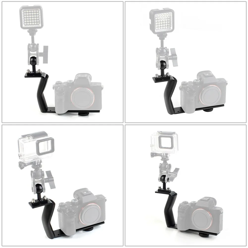 Алюминиевый сплав Дайвинг кронштейн типа Z ручка с базовым адаптером для подводной камеры Фото корпус фонарик