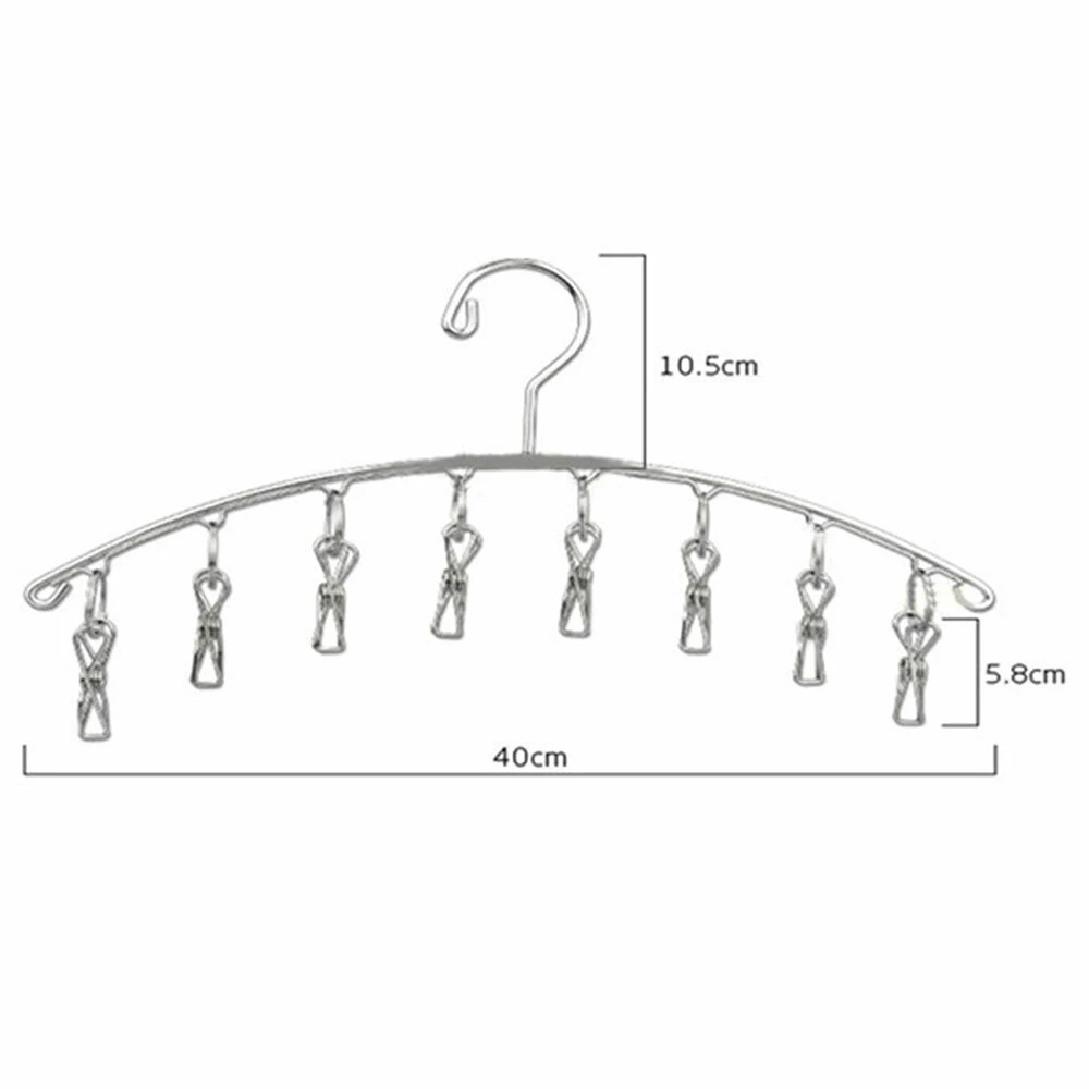 Нержавеющая сталь 8 зажимов сушилка для нижнего белья висячий Бюстгальтер Носок складная вешалка для белья сушилка для одежды