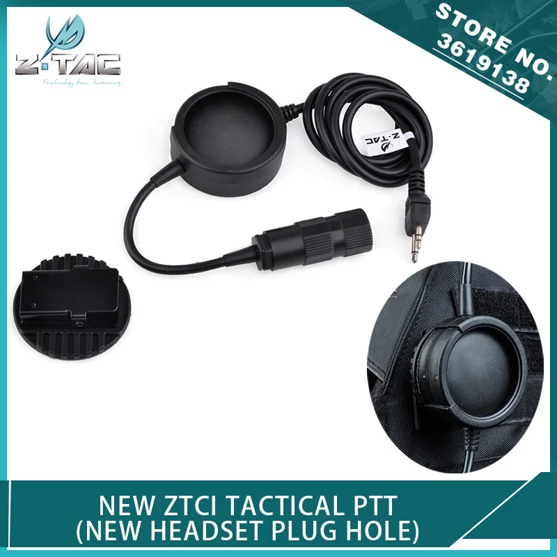 

Z-tactical New ZTCI Airsoft PTT Hunting Headset Plug Hole Military Kenwood PTT for Midland / ICOM / MOTOROLA TALKABOUT Softair