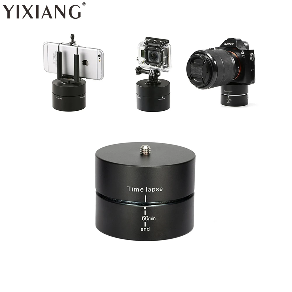 

YIXIANG Time lapse 360 degree Auto Rotate Camera tripod head base 360 TL timelapse For Xiaoyi for Gopro Camera SLR for iphone