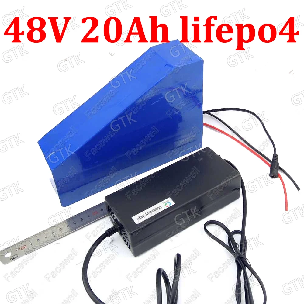 ГТК 48V 20AH Lifepo4 Треугольники батарей BMS для замены 2500W свинцово-кислотных аккумуляторов, фара для электровелосипеда в Трехколесный велосипед трехколесный велосипед Скутер велосипед+ сумка для зарядного устройства