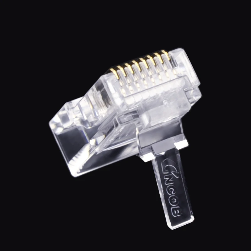 CNCOB Ethernet rj45 Connector Computer Network Connector Crimp Modular Plug cat5e 8p8c Unshielded utp Network Cable Crystal Head
