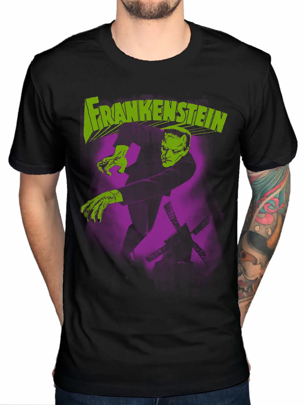 Plan 9 Frankenstein Karloff New Unisex T-Shirt Merchandise Mens Black 2018 Summer Style | Мужская одежда