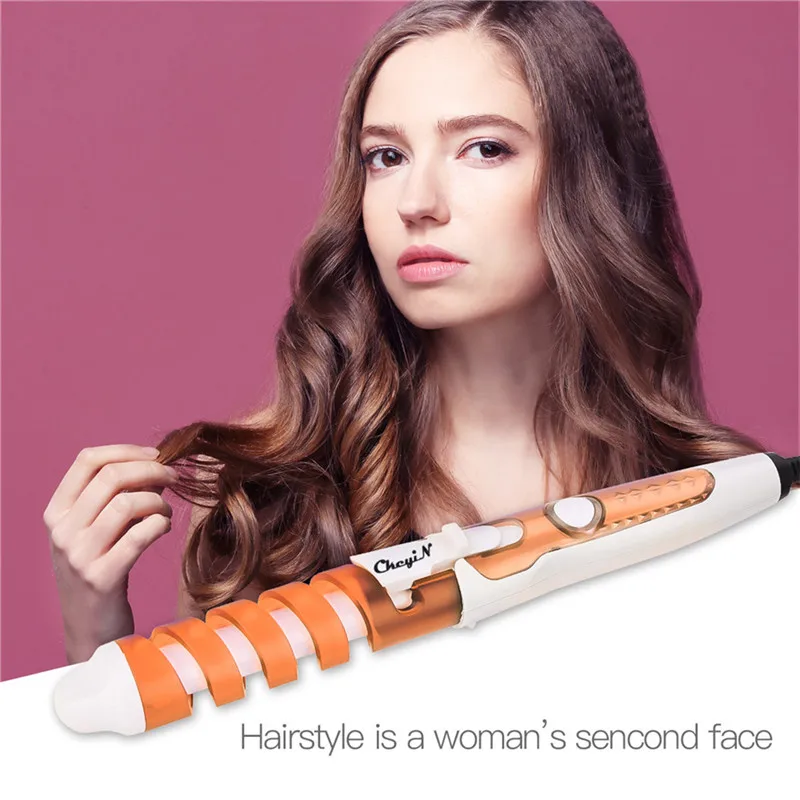 

Electric Hair Curlers Roller Large Wave Waver Curling Tong Iron Ceramic Spiral Curling Iron Wand Salon PTC Heating Wavy Machine