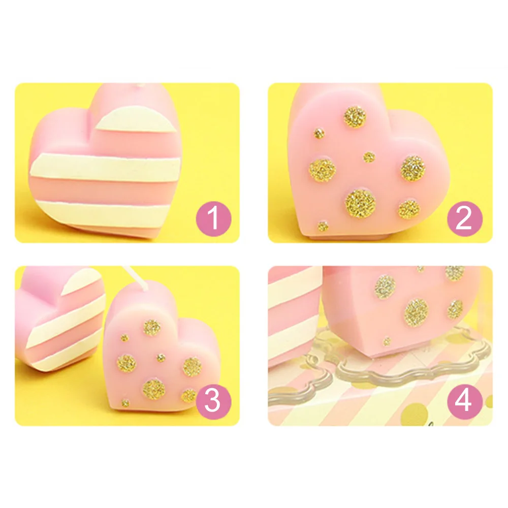 Творческий свечи сердце набор «сделай сам» для романтическая любовь, свадебное кольцо, предлагаем безопасный пламени на день рождения свечи на день рождения, подарок на день Святого Валентина, Y30