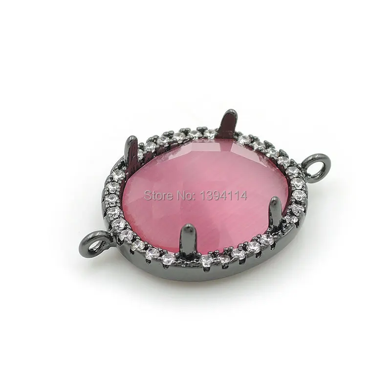 22*15*5 мм Micro Pave Clear CZ Граненый Кот-Eys Камень Овальный соединитель подходит для изготовления DIY браслеты или ожерелья ювелирные изделия