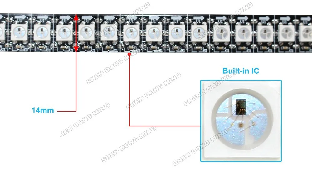 50 м 144IC/м WS2812 светодиодные полосы пикселей встроенный IC RGB белый/черный PCB цифровая светодиодная лента для автомобиля шкаф для дома КТВ Свадебная вечеринка