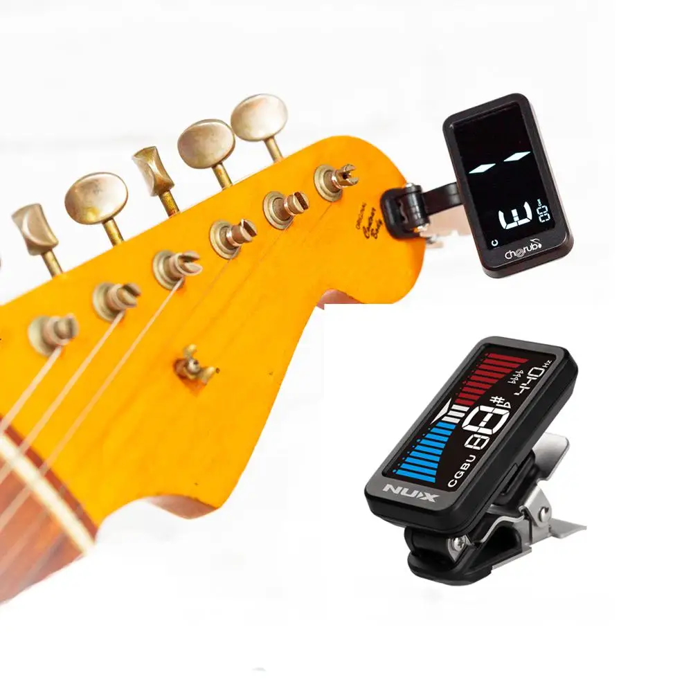 

NUX Nu-Tune Guitar Tuner Clip-on LCD Display C Tone Guitar Tuner Bass Ukulele Tuning Tools High Sensitivity Guitar Accessories