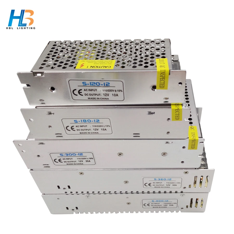 HBL светодиодный драйвер AC110V-220V источник питания 12 В 1.25A 2A 3A 5A 6.5A 10A 15A освещение трансформатор Светодиодный источник питания для светодиодной ленты 5050