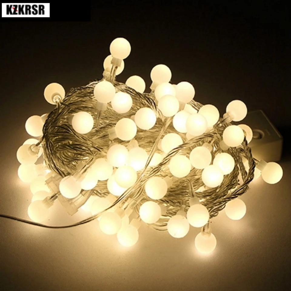 AC220/110V 10M 20M 50M White ball Led Fairy lights Christmas Lights indoor/outdoor Garland Lights for Wedding Holiday decoration AC220/110V 10M 20M 50M White ball Led Fairy lights Christmas Lights indoor/outdoor Garland Lights for Wedding Holiday decoration
