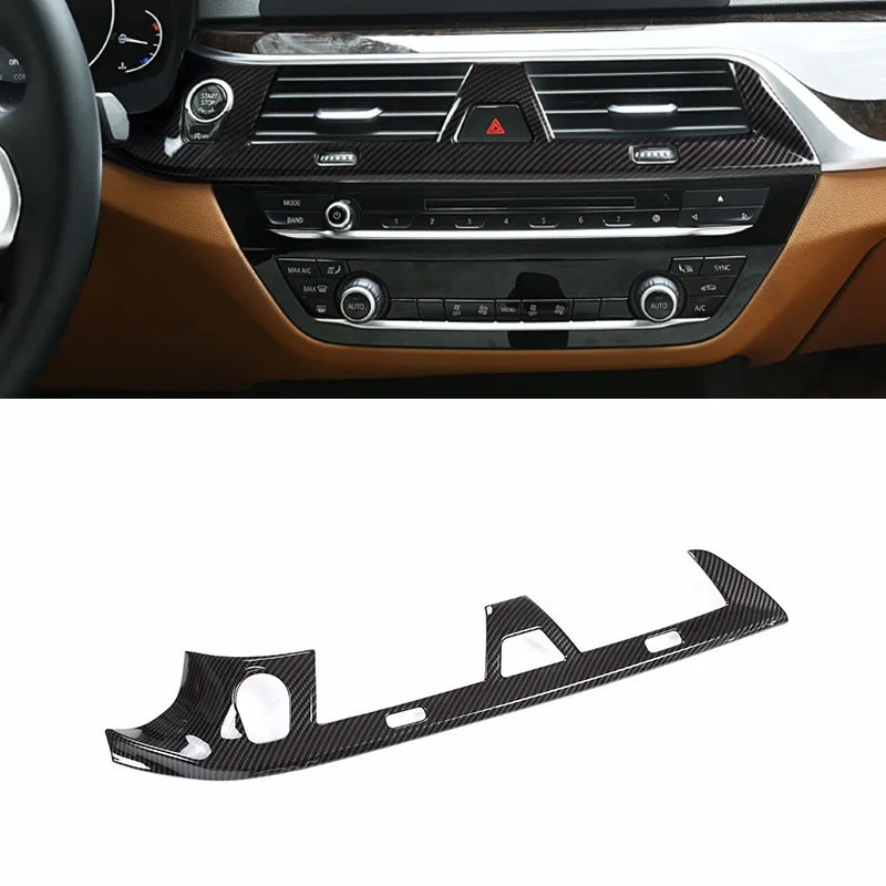 Carbon fiber ABS Center Console Air Conditioning Vent Frame Trim For BMW 5 Series G30 528li 530li 540li 2017-2018 LHD