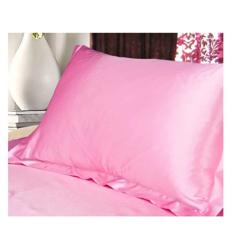 1PCS Solid Colour Satin Pillowcase Silk Imitation 48*74cm Colourful