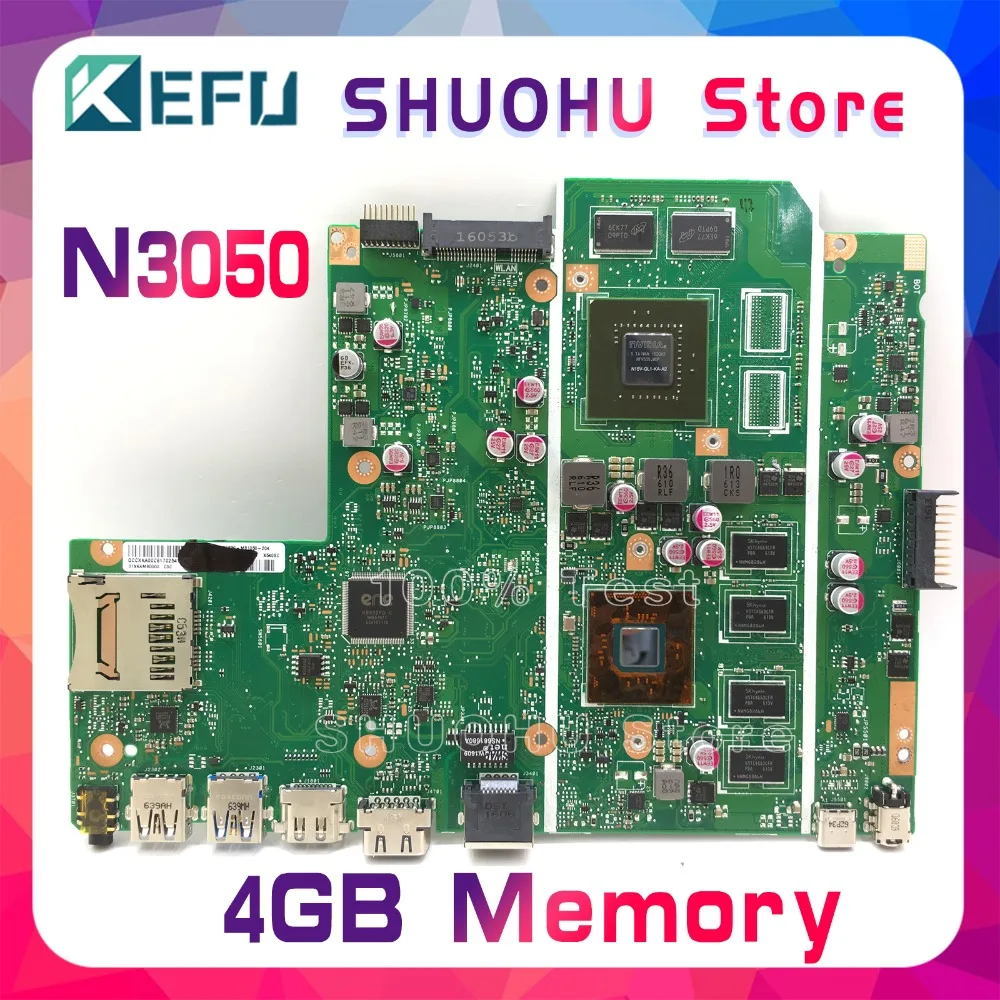  KEFU X540SC mainboard For ASUS X540SC X540SCA F540SC laptop motherboard tested CPU/N3050 4GB/Memory