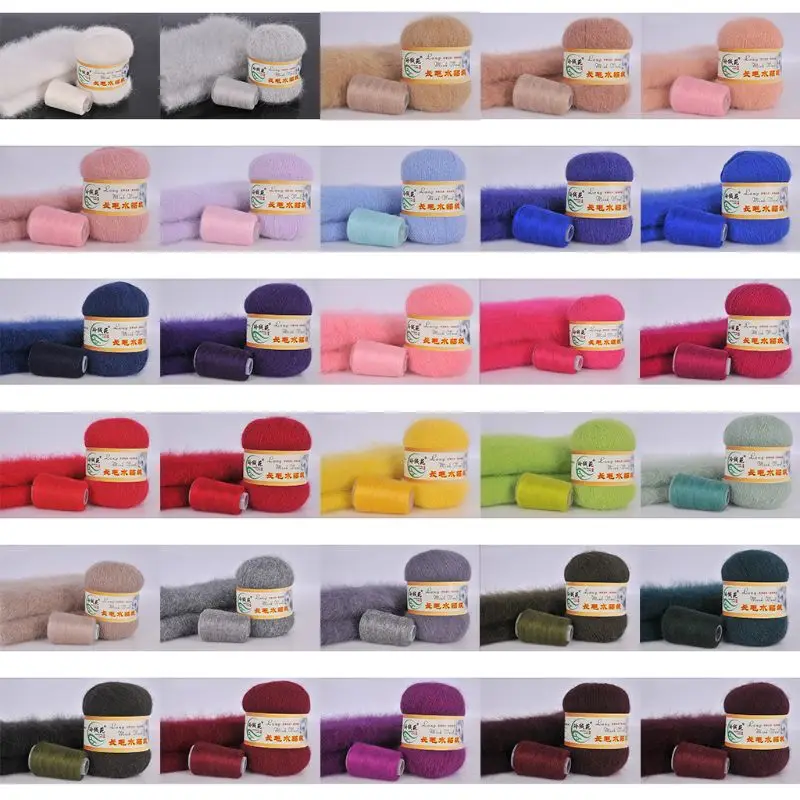 

soft mink wool hand-knitted luxury long-wool cashmere Crochet knitted yarn suitable for autumn and winter