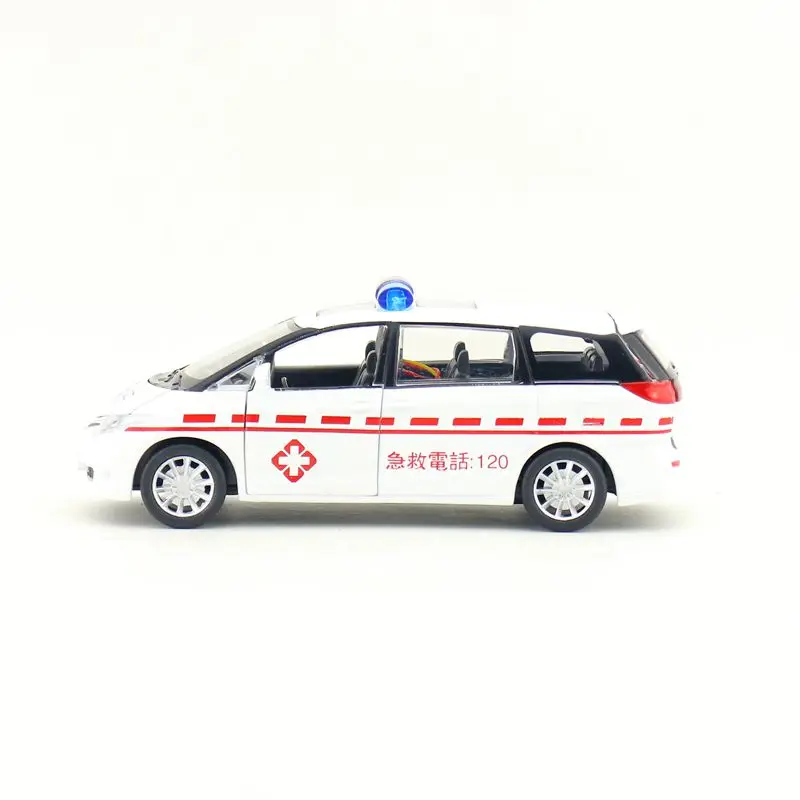/Литье под давлением модель игрушки/1:32 Масштаб/Toyota Previa автомобиль скорой помощи внедорожник/оттяните назад/звук и свет/Набор для обучения/подарок