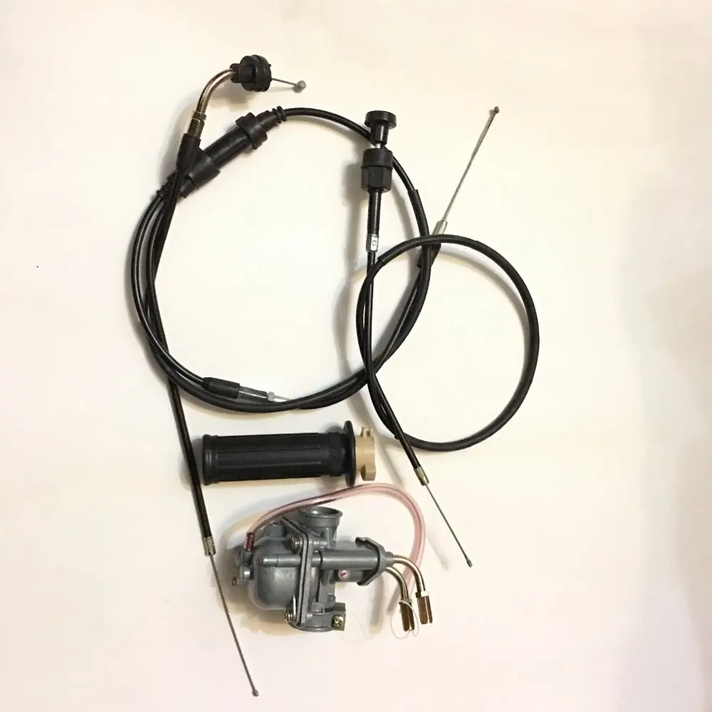 NEW PW50 Part Carburetor Throttle & Choke cables and Throttle Grip fit