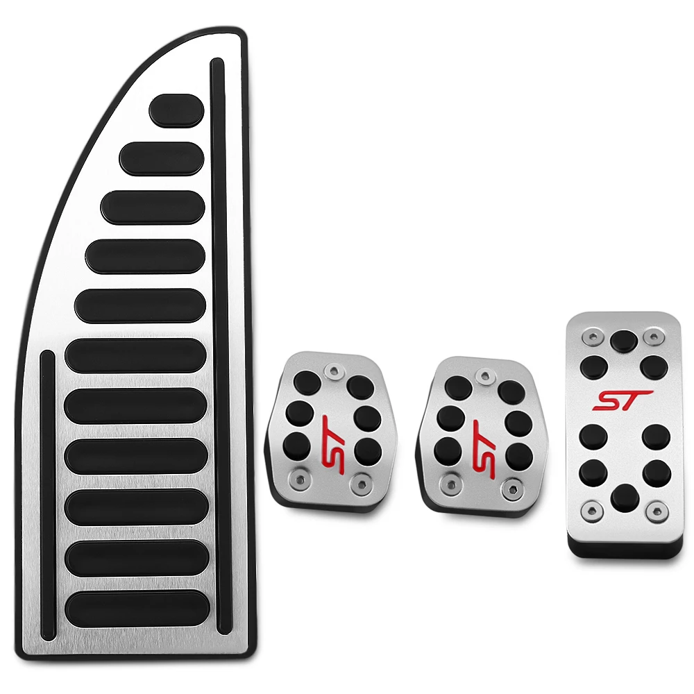 

Car Gas Fuel Pedal Set Brake Pedals Rest Foot Pedal Covers for Ford Focus 2 3 4 MK2 MK3 MK4 RS ST Kuga Escape