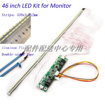 

46 inch LED Aluminum Plate Strip Backlight Lamps Update Kit for LCD Monitor TV Panel 2 LED Strips 520mm Free Shipping