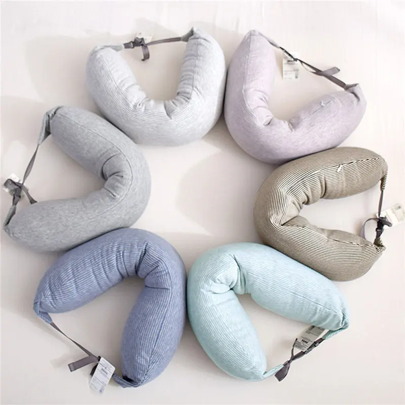 Cotton fabric travel pillow neck pillows sleeping cushion ...