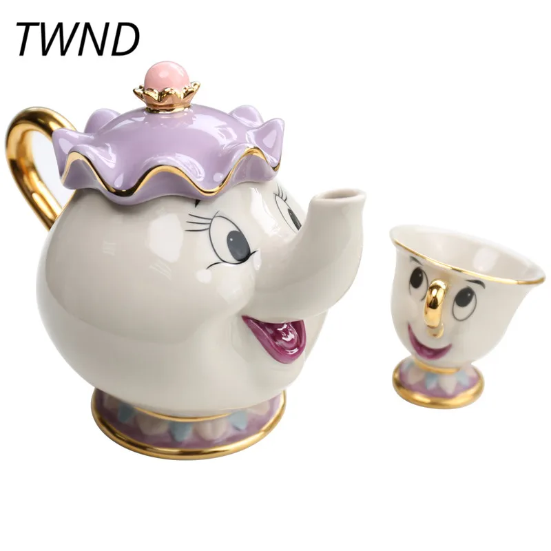Beauty and the Beast Coffee Mug Pot Sugar Plate Set Ceramic Cup Kettle Drinkware Creative