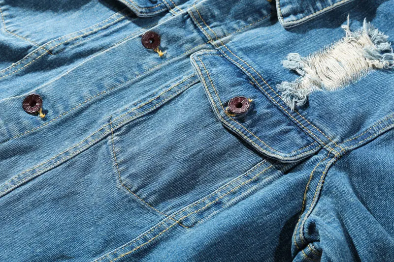 Ripped Hole Destroyed Denim Jackets 4