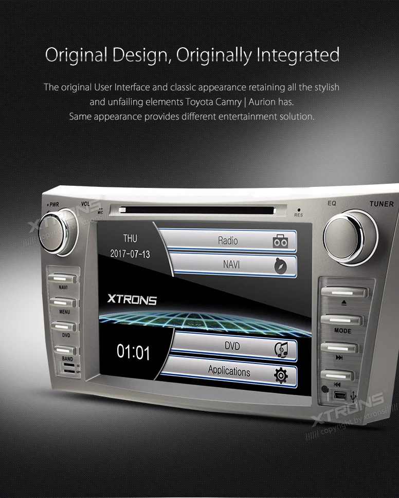 Best XTRONS 8 inch 2 din Radio Car DVD Player GPS Navigation JPG MP4 For Toyota Aurion 2006 2007 2008 2009 2010 2011/ Camry 2007-2011 3